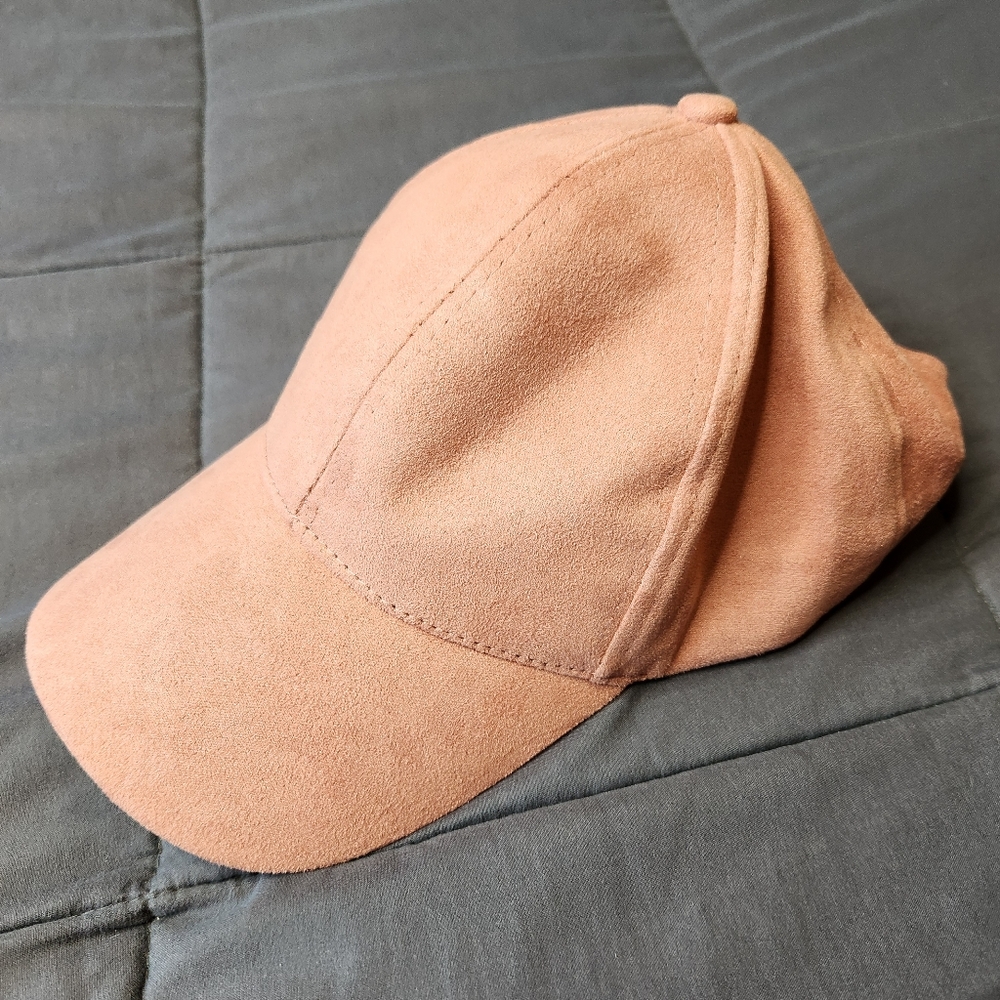 NYC Solid Pink Suede Ball Cap Hat